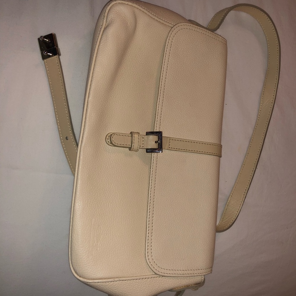 Long champ white shoulder bag